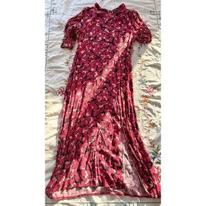 Heart pattern dress in shades of pink.